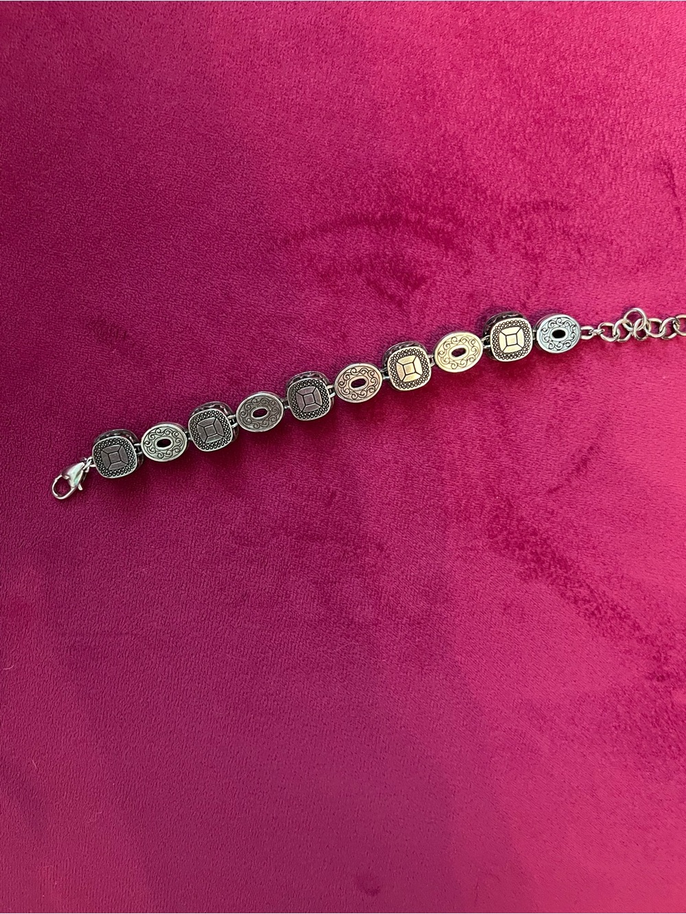 Brighton Silver-Tone Faceted Crystal Link Bracelet - Picture 6 of 6